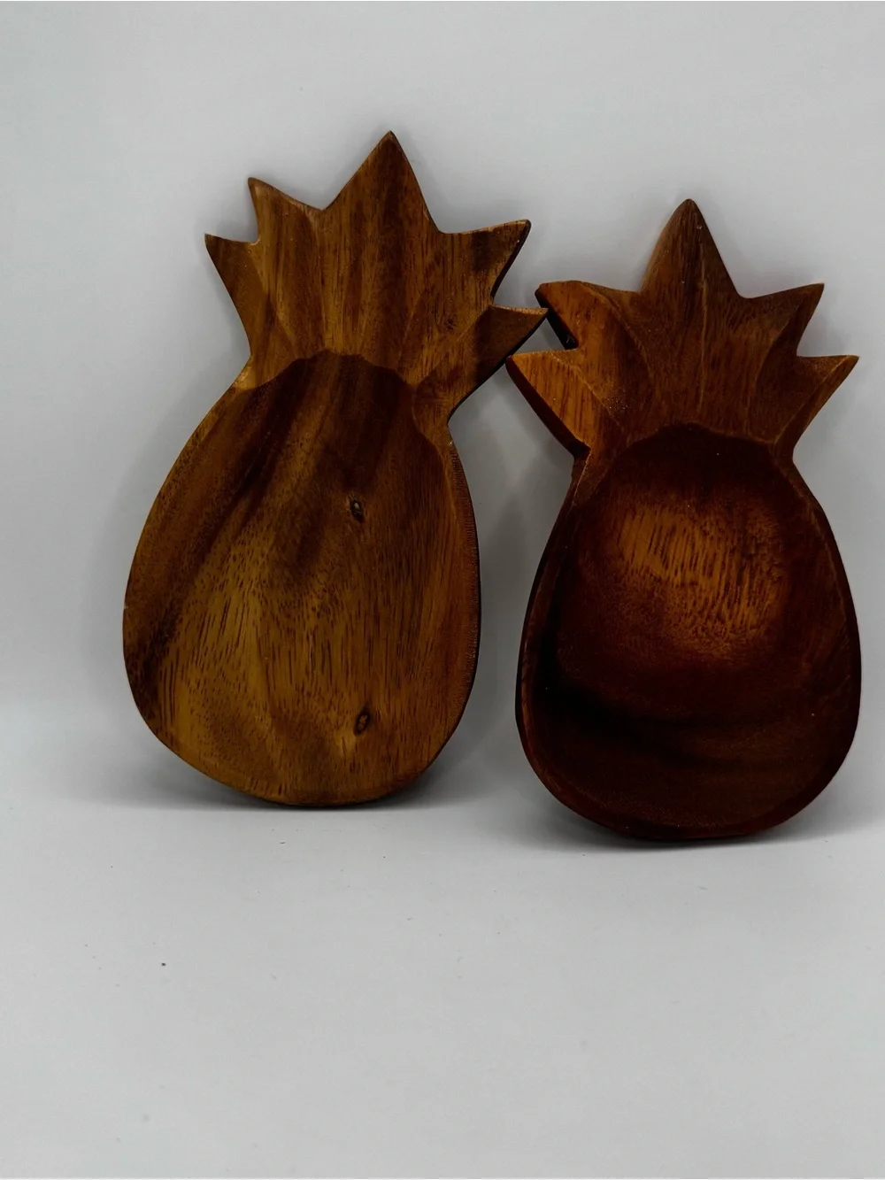 Wooden Pineapple Snack Bowls - Brown